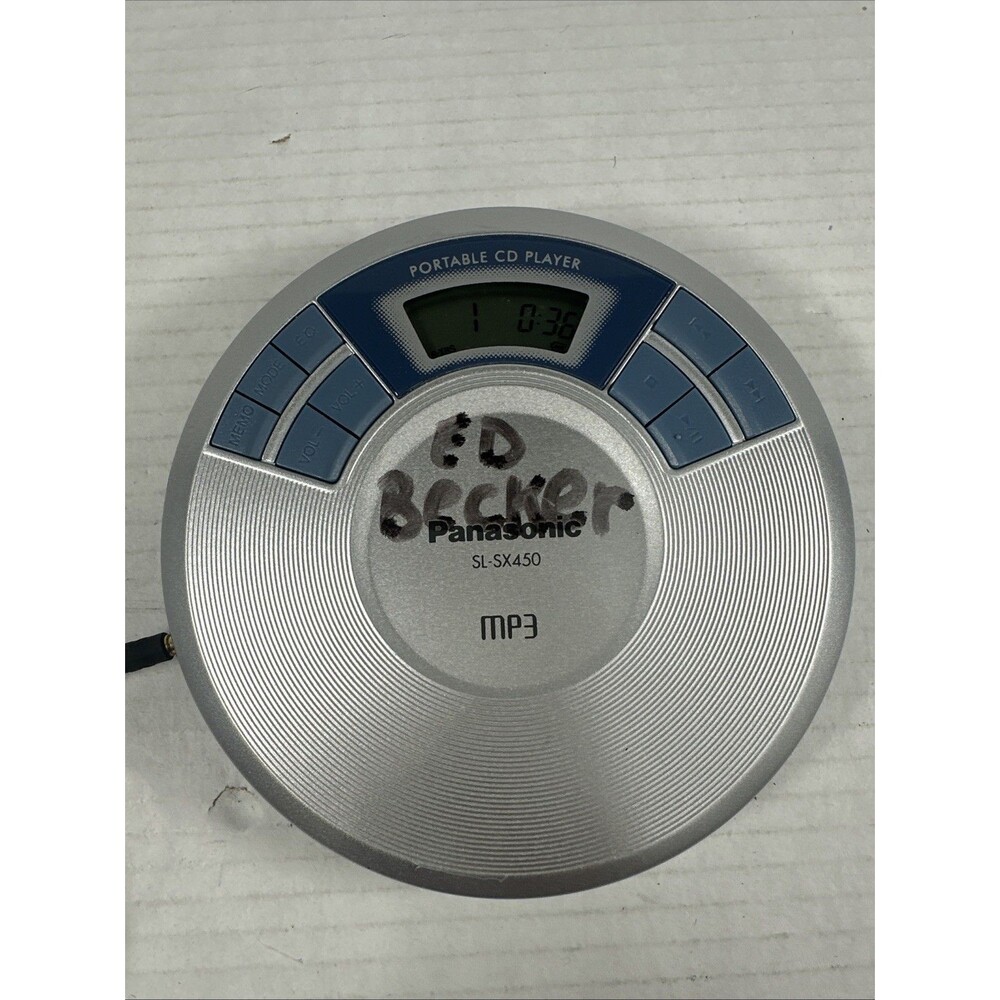 Panasonic SL-SX450 Portable MP3 CD Player Tested Working With Headphones